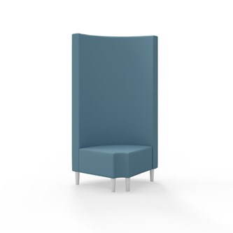 Snake hjørnemodul 90 grader R 12 rund med træben, høj ryg sh 43