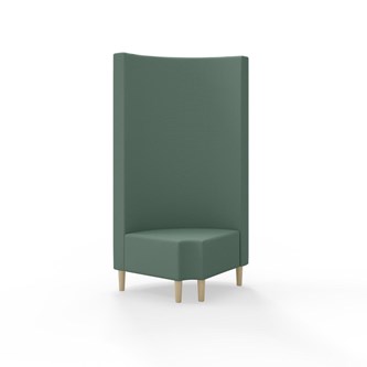 Snake hjørnemodul 90 grader R 12 rund med træben, høj ryg sh 43