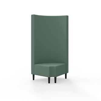 Snake hjørnemodul 90 grader R 12 rund med træben, høj ryg sh 43