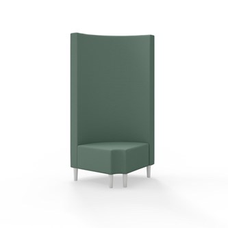 Snake hjørnemodul 90 grader R 12 rund med træben, høj ryg sh 43