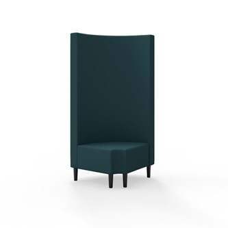 Snake hjørnemodul 90 grader R 12 rund med træben, høj ryg sh 43