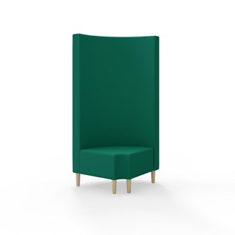 Snake hjørnemodul 90 grader R 12 rund med træben, høj ryg sh 43