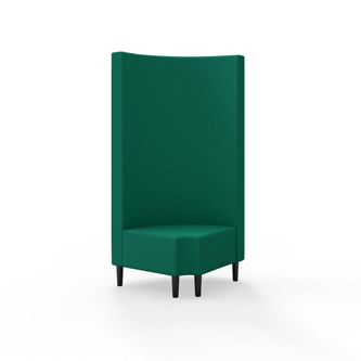 Snake hjørnemodul 90 grader R 12 rund med træben, høj ryg sh 43