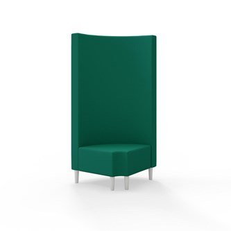 Snake hjørnemodul 90 grader R 12 rund med træben, høj ryg sh 43