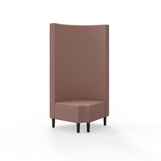 Snake hjørnemodul 90 grader R 12 rund med træben, høj ryg sh 43