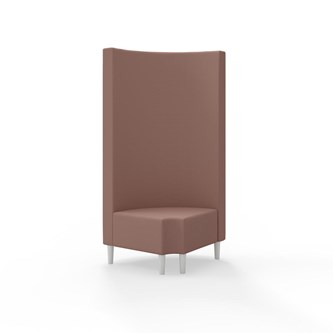 Snake hjørnemodul 90 grader R 12 rund med træben, høj ryg sh 43