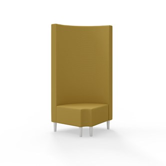 Snake hjørnemodul 90 grader R 12 rund med træben, høj ryg sh 43