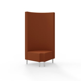 Snake hjørnemodul 90 grader R 12 rund med træben, høj ryg sh 43