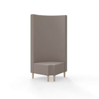 Snake hjørnemodul 90 grader R 12 rund med træben, høj ryg sh 43