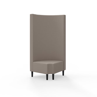 Snake hjørnemodul 90 grader R 12 rund med træben, høj ryg sh 43