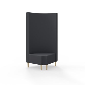 Snake hjørnemodul 90 grader R 12 rund med træben, høj ryg sh 43