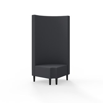 Snake hjørnemodul 90 grader R 12 rund med træben, høj ryg sh 43