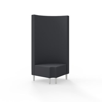 Snake hjørnemodul 90 grader R 12 rund med træben, høj ryg sh 43