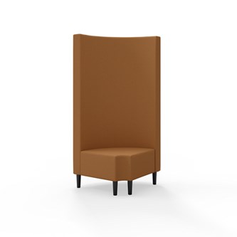 Snake hjørnemodul 90 grader R 12 rund med træben, høj ryg sh 43