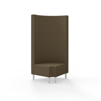 Snake hjørnemodul 90 grader R 12 rund med træben, høj ryg sh 43