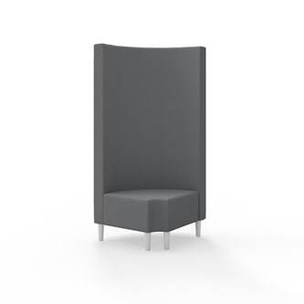 Snake hjørnemodul 90 grader R 12 rund med træben, høj ryg sh 43