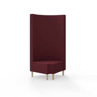 Snake hjørnemodul 90 grader R 12 rund med træben, høj ryg sh 43