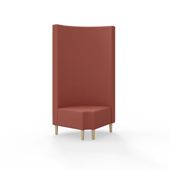 Snake hjørnemodul 90 grader R 12 rund med træben, høj ryg sh 43