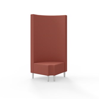 Snake hjørnemodul 90 grader R 12 rund med træben, høj ryg sh 43