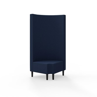 Snake hjørnemodul 90 grader R 12 rund med træben, høj ryg sh 43