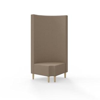 Snake hjørnemodul 90 grader R 12 rund med træben, høj ryg sh 43