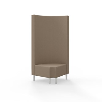 Snake hjørnemodul 90 grader R 12 rund med træben, høj ryg sh 43