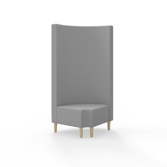 Snake hjørnemodul 90 grader R 12 rund med træben, høj ryg sh 43