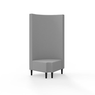 Snake hjørnemodul 90 grader R 12 rund med træben, høj ryg sh 43