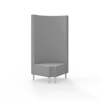 Snake hjørnemodul 90 grader R 12 rund med træben, høj ryg sh 43