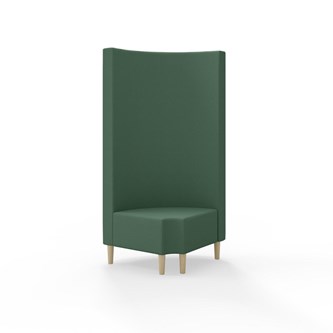 Snake hjørnemodul 90 grader R 12 rund med træben, høj ryg sh 43