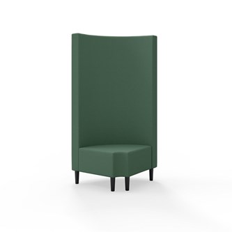 Snake hjørnemodul 90 grader R 12 rund med træben, høj ryg sh 43