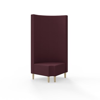 Snake hjørnemodul 90 grader R 12 rund med træben, høj ryg sh 43