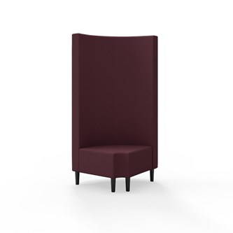 Snake hjørnemodul 90 grader R 12 rund med træben, høj ryg sh 43