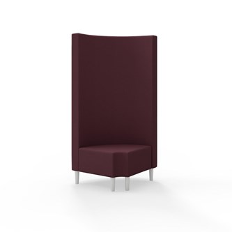 Snake hjørnemodul 90 grader R 12 rund med træben, høj ryg sh 43