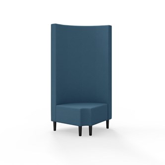 Snake hjørnemodul 90 grader R 12 rund med træben, høj ryg sh 43