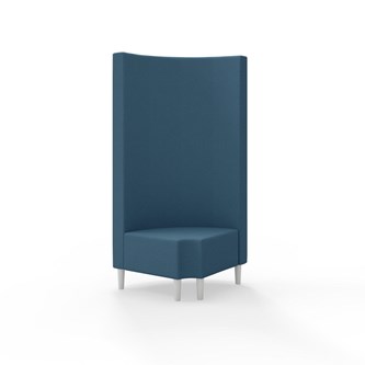 Snake hjørnemodul 90 grader R 12 rund med træben, høj ryg sh 43