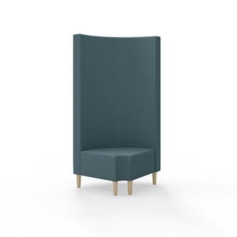 Snake hjørnemodul 90 grader R 12 rund med træben, høj ryg sh 43