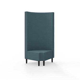 Snake hjørnemodul 90 grader R 12 rund med træben, høj ryg sh 43