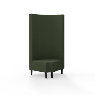 Snake hjørnemodul 90 grader R 12 rund med træben, høj ryg sh 43