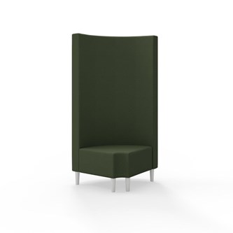 Snake hjørnemodul 90 grader R 12 rund med træben, høj ryg sh 43