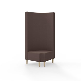 Snake hjørnemodul 90 grader R 12 rund med træben, høj ryg sh 43