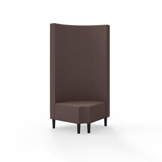 Snake hjørnemodul 90 grader R 12 rund med træben, høj ryg sh 43