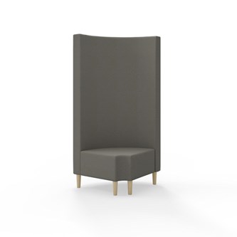 Snake hjørnemodul 90 grader R 12 rund med træben, høj ryg sh 43