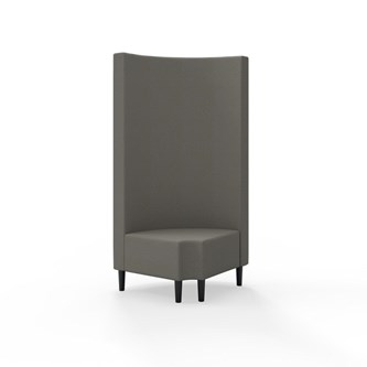 Snake hjørnemodul 90 grader R 12 rund med træben, høj ryg sh 43