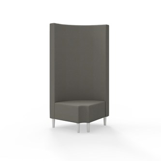 Snake hjørnemodul 90 grader R 12 rund med træben, høj ryg sh 43