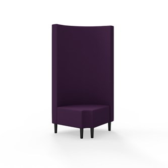 Snake hjørnemodul 90 grader R 12 rund med træben, høj ryg sh 43