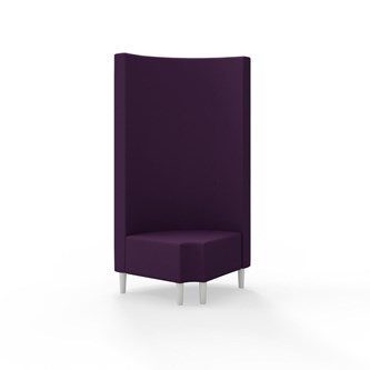 Snake hjørnemodul 90 grader R 12 rund med træben, høj ryg sh 43