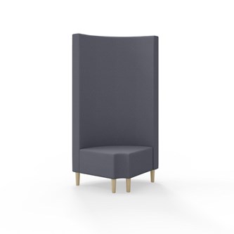 Snake hjørnemodul 90 grader R 12 rund med træben, høj ryg sh 43