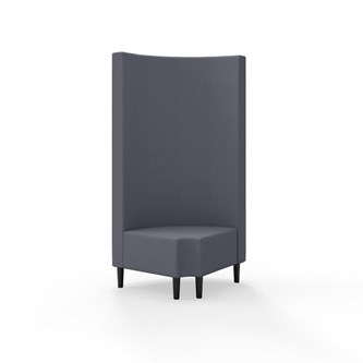 Snake hjørnemodul 90 grader R 12 rund med træben, høj ryg sh 43