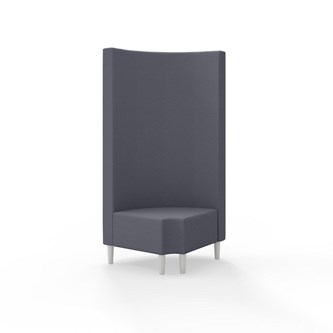 Snake hjørnemodul 90 grader R 12 rund med træben, høj ryg sh 43